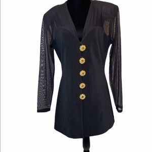 Lillie Rubin Black vintage jacket M made in USA
